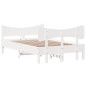 vidaXL Estructura de cama con cabecero madera pino blanco 120x190 cm vidaXL Estructura de cama con cabecero madera pino blanco 120x190 cm