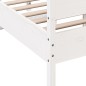 vidaXL Estructura de cama con cabecero madera pino blanco 120x190 cm vidaXL Estructura de cama con cabecero madera pino blanco 120x190 cm