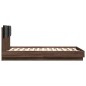 vidaXL Cama con cabecero madera de ingeniería marrón roble 120x190 cm vidaXL Cama con cabecero madera de ingeniería marrón roble 120x190 cm