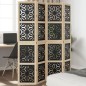 vidaXL Biombo separador 4 paneles madera maciza Paulownia marrón negro vidaXL Biombo separador 4 paneles madera maciza Paulownia marrón negro