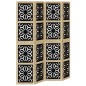 vidaXL Biombo separador 4 paneles madera maciza Paulownia marrón negro vidaXL Biombo separador 4 paneles madera maciza Paulownia marrón negro