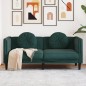 vidaXL Sofá con cojines 2 plazas terciopelo verde oscuro vidaXL Sofá con cojines 2 plazas terciopelo verde oscuro