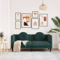 vidaXL Sofá con cojines 2 plazas terciopelo verde oscuro vidaXL Sofá con cojines 2 plazas terciopelo verde oscuro