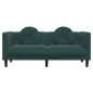 vidaXL Sofá con cojines 2 plazas terciopelo verde oscuro vidaXL Sofá con cojines 2 plazas terciopelo verde oscuro