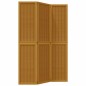 vidaXL Biombo separador de 3 paneles madera maciza paulownia marrón vidaXL Biombo separador de 3 paneles madera maciza paulownia marrón