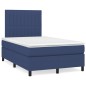 vidaXL Cama box spring con colchón y luces LED tela azul 120x190 cm vidaXL Cama box spring con colchón y luces LED tela azul 120x190 cm