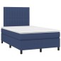 vidaXL Cama box spring con colchón y luces LED tela azul 120x190 cm vidaXL Cama box spring con colchón y luces LED tela azul 120x190 cm