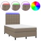 vidaXL Cama box spring con colchón y LED tela gris taupe 120x190 cm vidaXL Cama box spring con colchón y LED tela gris taupe 120x190 cm