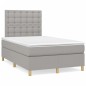 vidaXL Cama box spring con colchón y LED tela gris claro 120x190 cm vidaXL Cama box spring con colchón y LED tela gris claro 120x190 cm