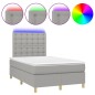 vidaXL Cama box spring con colchón y LED tela gris claro 120x190 cm vidaXL Cama box spring con colchón y LED tela gris claro 120x190 cm