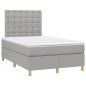vidaXL Cama box spring con colchón y LED tela gris claro 120x190 cm vidaXL Cama box spring con colchón y LED tela gris claro 120x190 cm