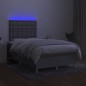 vidaXL Cama box spring con colchón y LED tela gris claro 120x190 cm vidaXL Cama box spring con colchón y LED tela gris claro 120x190 cm