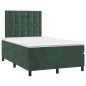vidaXL Cama box spring colchón y LED terciopelo verde oscuro 120x190cm vidaXL Cama box spring colchón y LED terciopelo verde oscuro 120x190cm