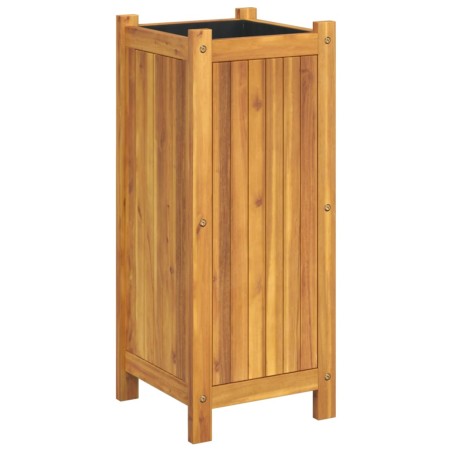vidaXL Jardinera con forro madera maciza de acacia 31x31x75 cm