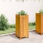 vidaXL Jardinera con forro madera maciza de acacia 31x31x75 cm vidaXL Jardinera con forro madera maciza de acacia 31x31x75 cm