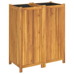 vidaXL Jardinera con forro madera maciza de acacia 84x42x100 cm