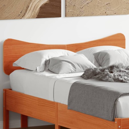 vidaXL Cabecero de cama madera maciza de pino marrón cera 120 cm