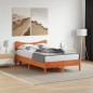 vidaXL Cabecero de cama madera maciza de pino marrón cera 120 cm
