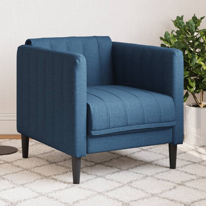 vidaXL Sillón de tela azul vidaXL Sillón de tela azul