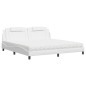vidaXL Cama con colchón cuero sintético blanco 200x200 cm