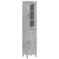 vidaXL Aparador de madera contrachapada gris hormigón 34,5x34x180 cm vidaXL Aparador de madera contrachapada gris hormigón 34,5x34x180 cm