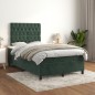 vidaXL Cama box spring con colchón terciopelo verde oscuro 120x190 cm