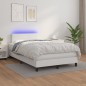 vidaXL Cama box spring colchón y LED cuero sintético blanco 120x190 cm vidaXL Cama box spring colchón y LED cuero sintético blanco 120x190 cm