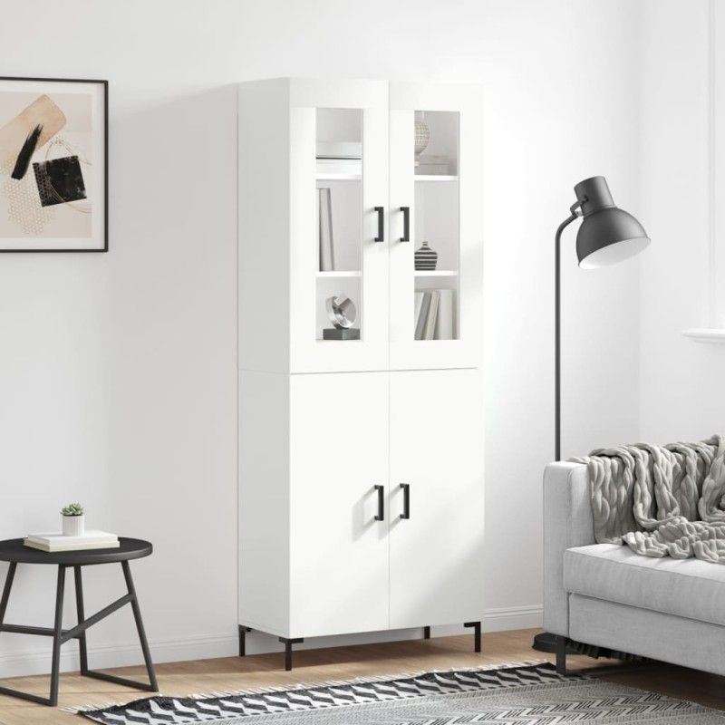 vidaXL Aparador alto madera contrachapada blanco 69,5x34x180 cm vidaXL Aparador alto madera contrachapada blanco 69,5x34x180 cm