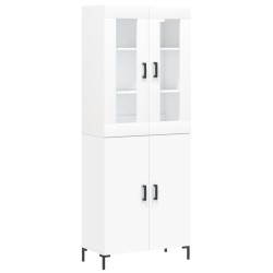 vidaXL Aparador alto madera contrachapada blanco 69,5x34x180 cm
