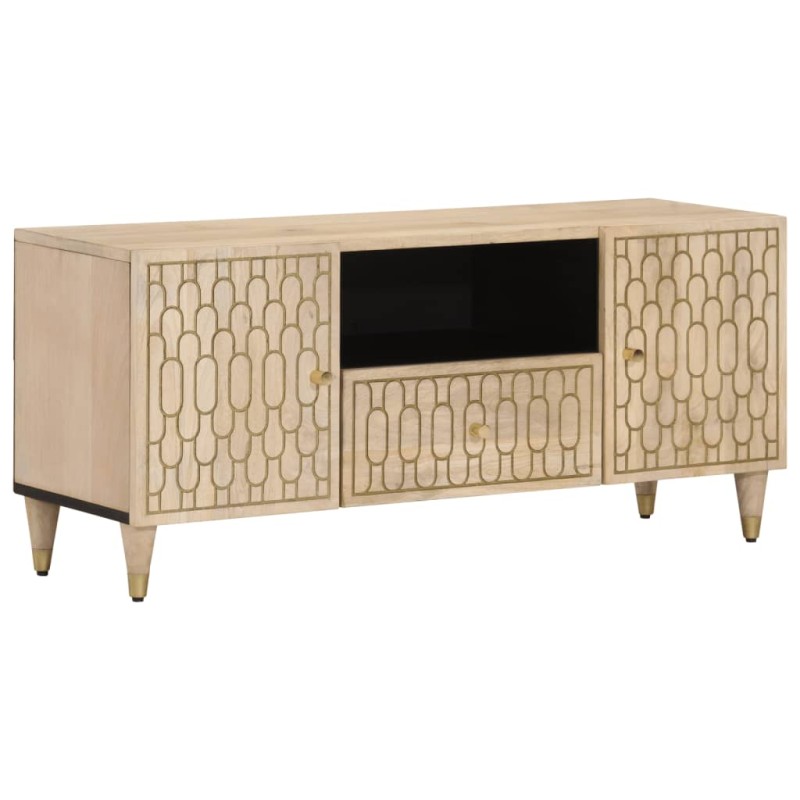 vidaXL Mueble de TV madera maciza de mango 105x33x46 cm vidaXL Mueble de TV madera maciza de mango 105x33x46 cm