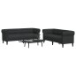 vidaXL Juego de sofás 2 piezas tela negro vidaXL Juego de sofás 2 piezas tela negro