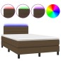 vidaXL Cama box spring con colchón y LED tela marrón oscuro 120x190 cm vidaXL Cama box spring con colchón y LED tela marrón oscuro 120x190 cm