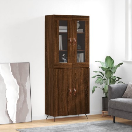 vidaXL Aparador alto madera contrachapada marrón roble 69,5x34x180 cm