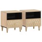 vidaXL Mesitas de noche 2 uds madera maciza de mango 40x33x46 cm vidaXL Mesitas de noche 2 uds madera maciza de mango 40x33x46 cm