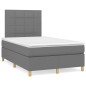 vidaXL Cama box spring con colchón tela gris oscuro 120x190 cm