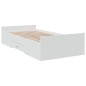 vidaXL Cama con cajones madera de ingeniería blanca 75x190 cm vidaXL Cama con cajones madera de ingeniería blanca 75x190 cm