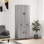 vidaXL Aparador alto madera contrachapada gris sonoma 69,5x34x180 cm vidaXL Aparador alto madera contrachapada gris sonoma 69,5x34x180 cm