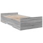 vidaXL Cama con cajones madera de ingeniería gris Sonoma 75x190 cm vidaXL Cama con cajones madera de ingeniería gris Sonoma 75x190 cm
