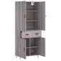 vidaXL Aparador alto madera contrachapada gris sonoma 69,5x34x180 cm vidaXL Aparador alto madera contrachapada gris sonoma 69,5x34x180 cm