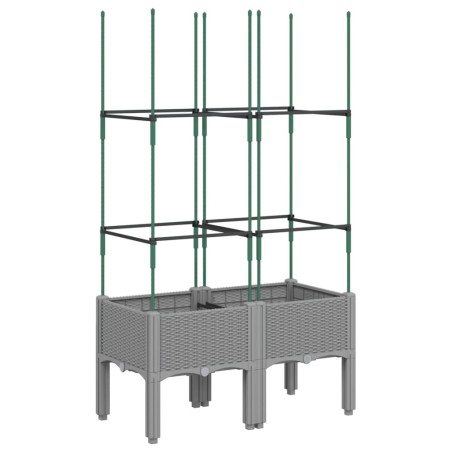 vidaXL Jardinera con enrejado PP gris claro 80x40x142,5 cm