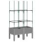 vidaXL Jardinera con enrejado PP gris claro 80x40x142,5 cm