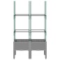 vidaXL Jardinera con enrejado PP gris claro 80x40x142,5 cm