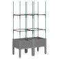 vidaXL Jardinera con enrejado PP gris claro 80x40x142,5 cm