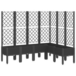 vidaXL Jardinera con enrejado PP negro 160x120x142 cm