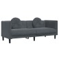 vidaXL Sofá con cojines 3 plazas terciopelo gris oscuro vidaXL Sofá con cojines 3 plazas terciopelo gris oscuro