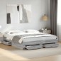 vidaXL Cama con cajones madera ingeniería gris Sonoma 200x200 cm vidaXL Cama con cajones madera ingeniería gris Sonoma 200x200 cm
