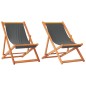 vidaXL Sillas de playa plegables 2 unidades tela gris vidaXL Sillas de playa plegables 2 unidades tela gris