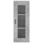 vidaXL Aparador de madera contrachapada gris hormigón 34,5x34x180 cm vidaXL Aparador de madera contrachapada gris hormigón 34,5x34x180 cm