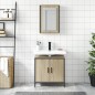 vidaXL Set de muebles de baño 2 pzas madera contrachapada roble Sonoma vidaXL Set de muebles de baño 2 pzas madera contrachapada roble Sonoma