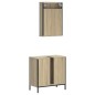 vidaXL Set de muebles de baño 2 pzas madera contrachapada roble Sonoma vidaXL Set de muebles de baño 2 pzas madera contrachapada roble Sonoma